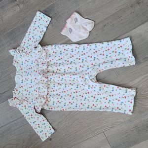 3-6mo Janie and Jack romper and socks